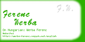 ferenc werba business card